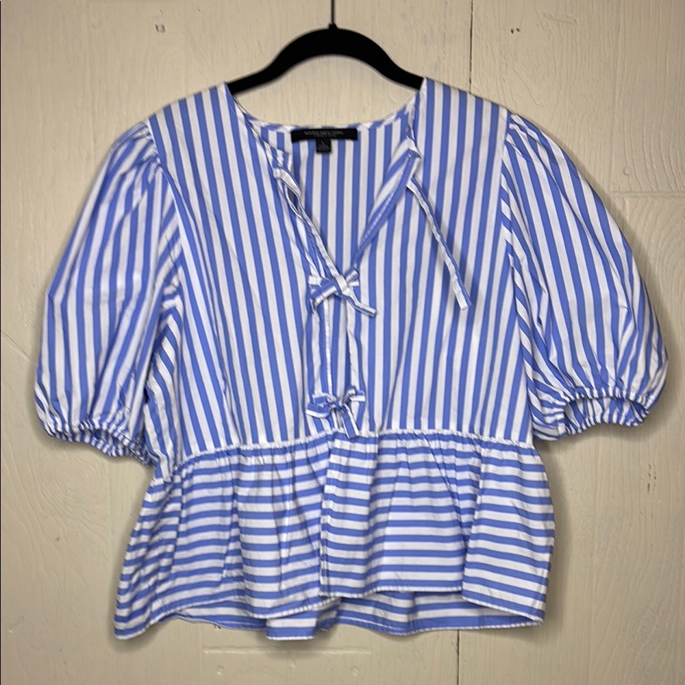 Marc New York Blue Striped Blouse
